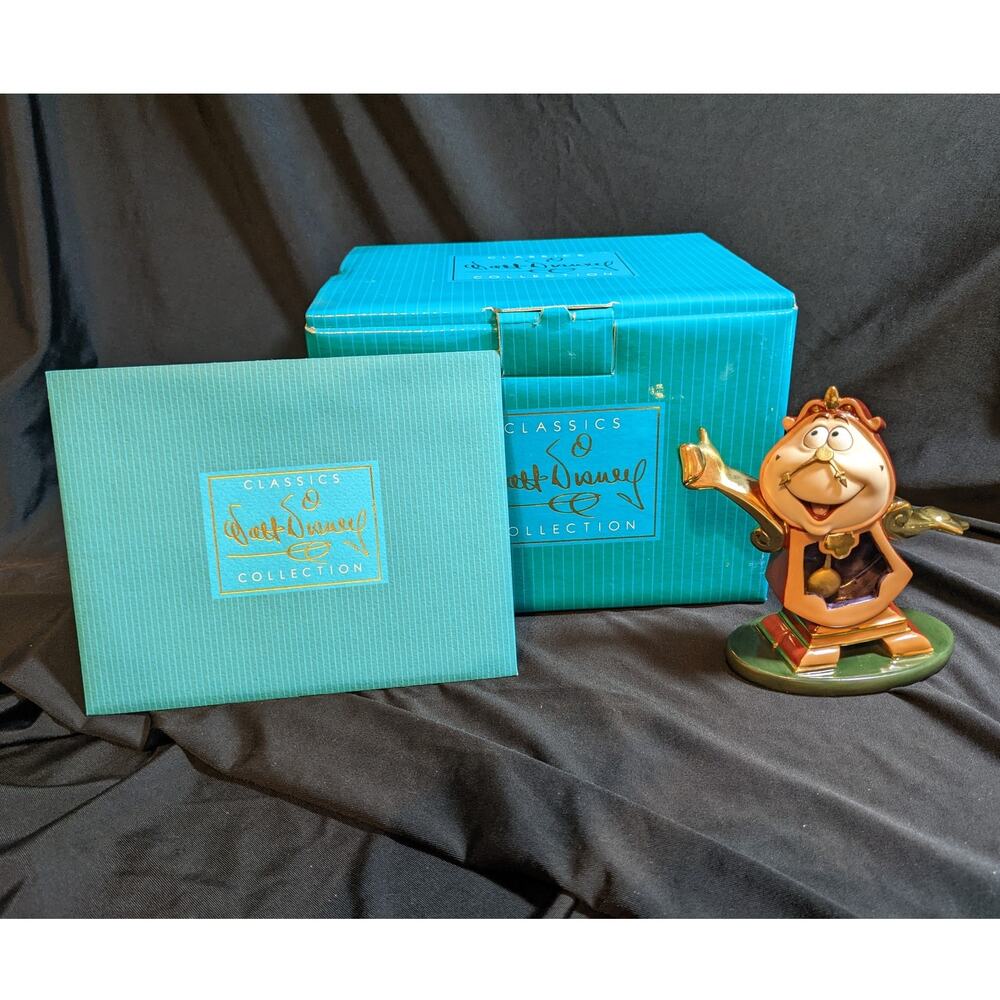 DISNEY WDCC Cogsworth Just in Time Beauty and the Beast 1997 Porcelain Box